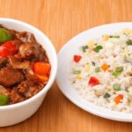 Combo 2 (1 Spring Roll, Vegetable Fried Rice, Black Pepper Beef)
